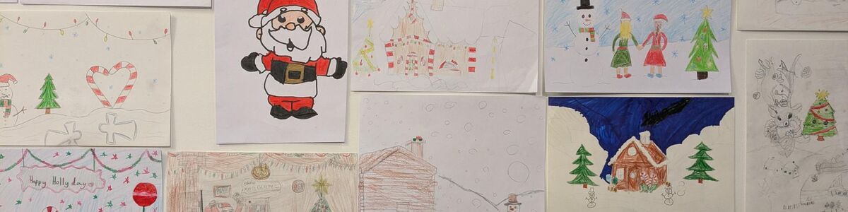 Barnetegninger av julemotiv