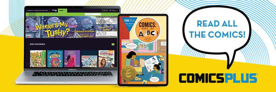 Plakat med tegneserier som kan lese på skjerm